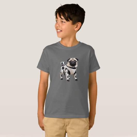 T-shirt van Pug Robot Kind (Voorkant volledig)
