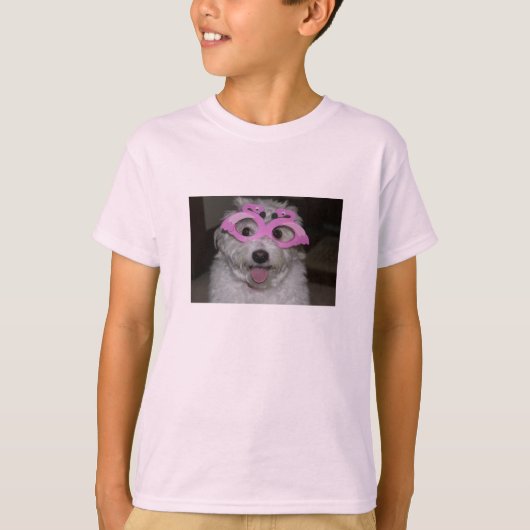 T-shirt van roze meisje met afbeelding van schatti (Voorkant)