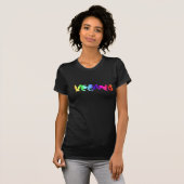 T-shirt VAN VEGANO LOGO VROUWEN IN Spanje ZWARTE V (Voorkant volledig)