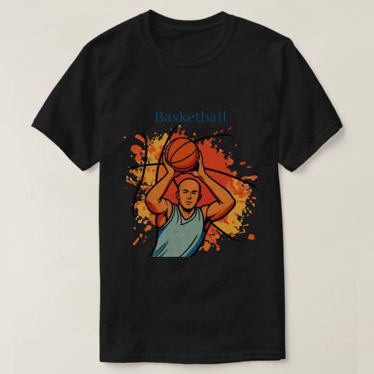 T-shirt van vintage basketballspeler (Design voorkant)
