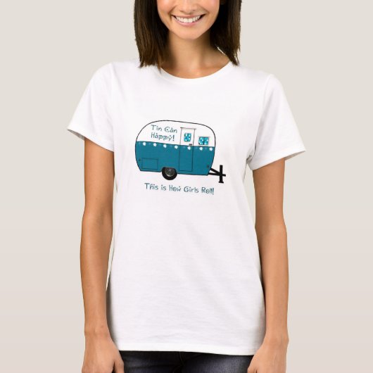 T-shirt VAN VROUWEN | Retro Camper Trailer (Voorkant)