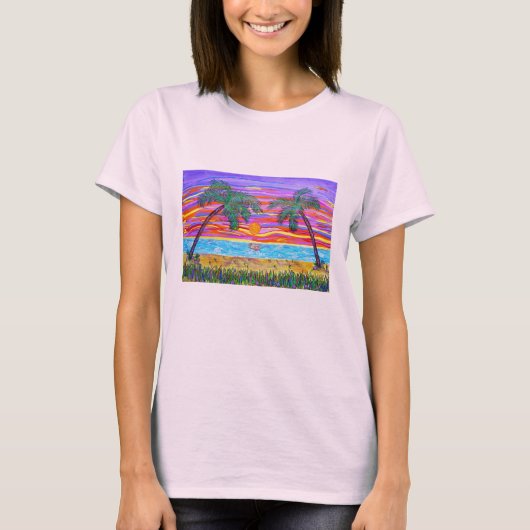 T-shirt van vrouwen - vreedzaam tropisch paradijs (Voorkant)