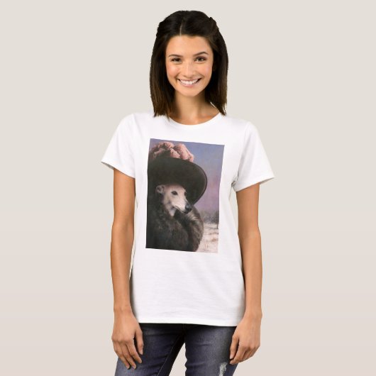  T-shirt van Whippet Lady (Voorkant volledig)