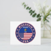 T-shirt van Wisconsin, Briefkaart (Staand voorkant)