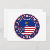 T-shirt van Wisconsin, Briefkaart (Voorkant / Achterkant)