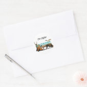 T-SHIRT van Wyoming Ronde Sticker (Envelop)