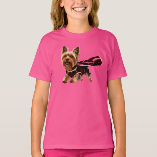 T-shirt van Yorkie Superhero Kind (Voorkant)