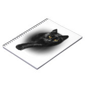 T-shirt van zwarte kattengeel T-shirt Notitieboek (Linkerzijde)