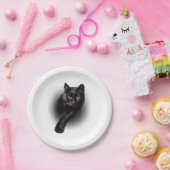 T-shirt van zwarte kattengeel T-shirt Papieren Bordje (Feest)