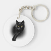 T-shirt van zwarte kattengeel T-shirt Sleutelhanger (Achterkant)