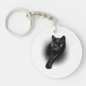 T-shirt van zwarte kattengeel T-shirt Sleutelhanger (Voorkant)