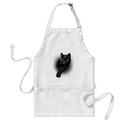 T-shirt van zwarte kattengeel T-shirt Standaard Schort (Voorkant)