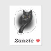 T-shirt van zwarte kattengeel T-shirt Sticker (Vel)