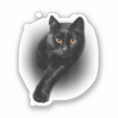 T-shirt van zwarte kattengeel T-shirt Sticker (Voorkant)