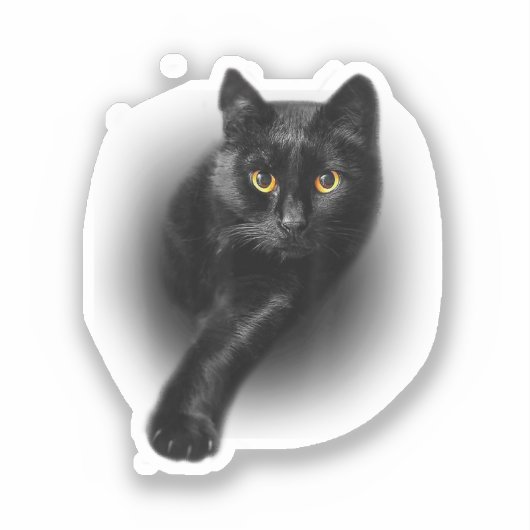 T-shirt van zwarte kattengeel T-shirt Sticker (Voorkant)