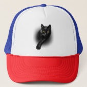 T-shirt van zwarte kattengeel T-shirt Trucker Pet (Voorkant)