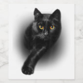 T-shirt van zwarte kattengeel T-shirt Wijn Etiket (Enkel label)