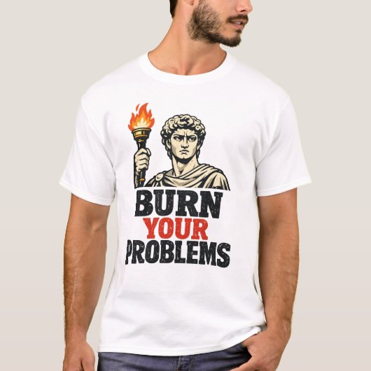 T-shirt : VERBRAND JE PROBLEMEN (Voorkant)