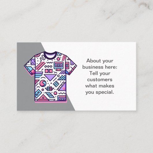  T-shirt Verkoper Winkel Visitekaartje (Voorkant)