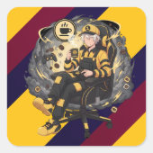 T-Shirt Vierkante Sticker (Voorkant)