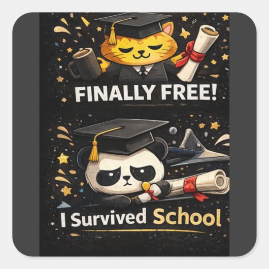 T-Shirt Vierkante Sticker (Voorkant)