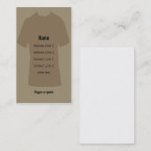T Shirt Visitekaartje (Voorkant / Achterkant)