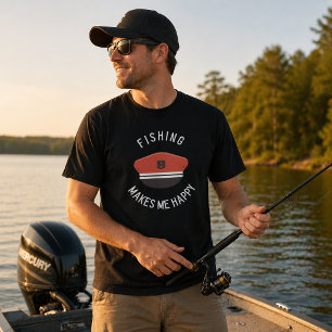 T-shirt 'Vissen maakt me gelukkig'