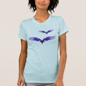 T-Shirt - Vogels van een doezelaar in Paars (Voorkant)