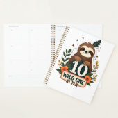 T-shirt voor 10e verjaardag luiaard vintage wild o planner (Display)