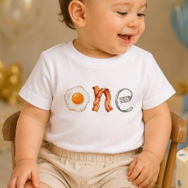 T-shirt voor 1e verjaardag baby met spekreepjes en