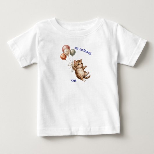T-shirt voor 1e verjaardag Cute Cat (Voorkant)