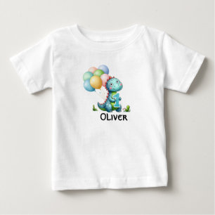 T-shirt voor 1e verjaardag jongen met dinosaurus e