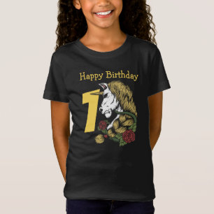 T-Shirt voor 1e verjaardag Warrior Unicorn