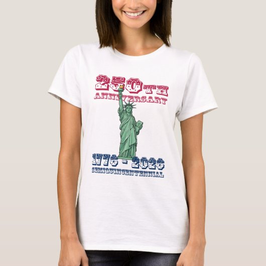 T-shirt voor 250e verjaardag van de VS Semiquincen (Voorkant)