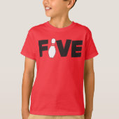 T-shirt voor 5e verjaardag bowling kinderen leefti (Voorkant)