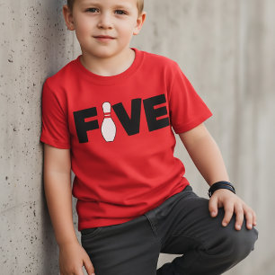 T-shirt voor 5e verjaardag bowling kinderen leefti