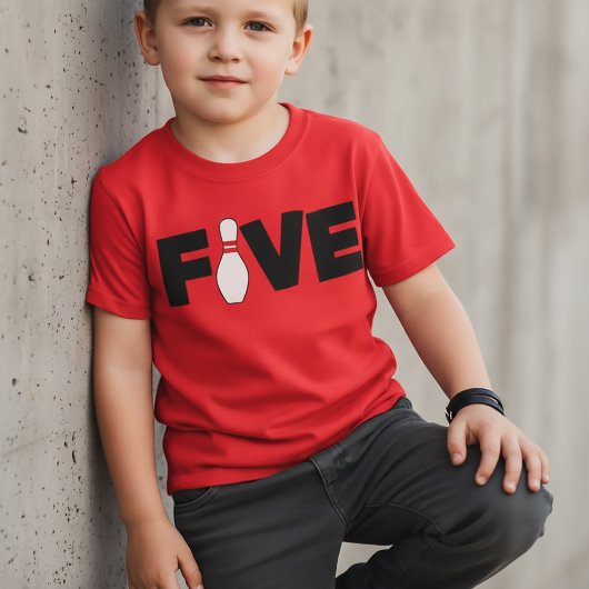 T-shirt voor 5e verjaardag bowling kinderen leefti