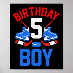 T-shirt voor 5e verjaardag voor meisjes jongens 5 poster