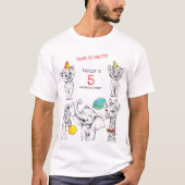 T-shirt voor 5e verjaardagsfeestje. (Voorkant)