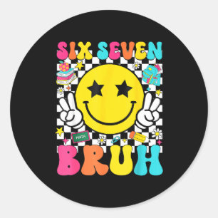 T-shirt voor 67e schooldag 67 dagen slimmer glimla ronde sticker