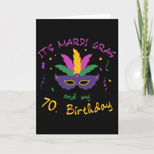 T-shirt voor 70e verjaardag Mardi Gras Carnavalsvi Kaart