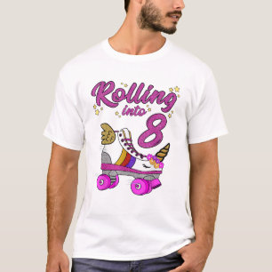 T-shirt voor 8e verjaardag eenhoorn roller ska