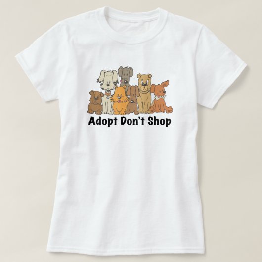 T-shirt voor Adopt Don't Shop hondenredding (Design voorkant)