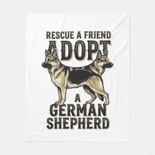 T-shirt voor adoptie van Duitse herder, vintage sh Fleece Deken
