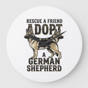 T-shirt voor adoptie van Duitse herder, vintage sh Grote Klok