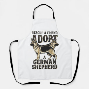 T-shirt voor adoptie van Duitse herder, vintage sh Schort