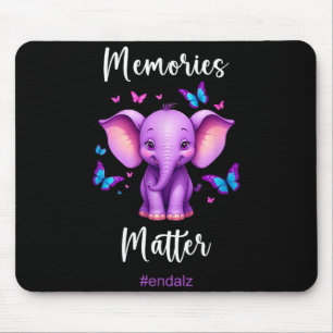 T-shirt voor alzheimerbewustzijn paarse olifant muismat