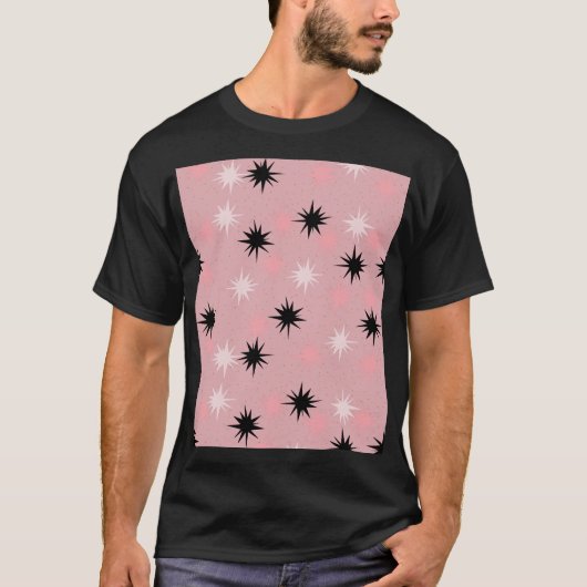 T-shirt voor atoomroze Starbursts (Voorkant)
