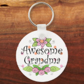 T-shirt voor Awesome oma Sleutelhanger (Voorkant)