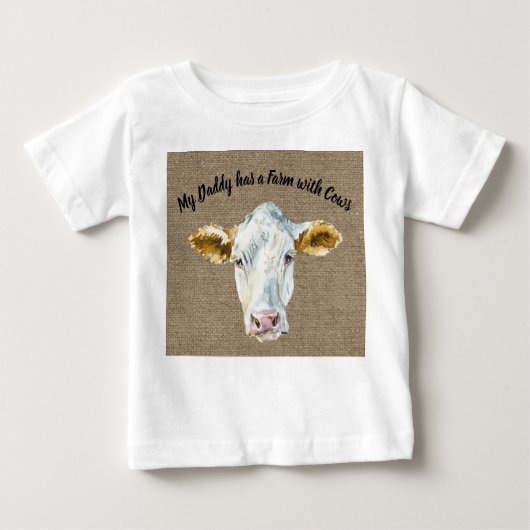 T-shirt voor Baby Boy met Koe gezicht (Voorkant)